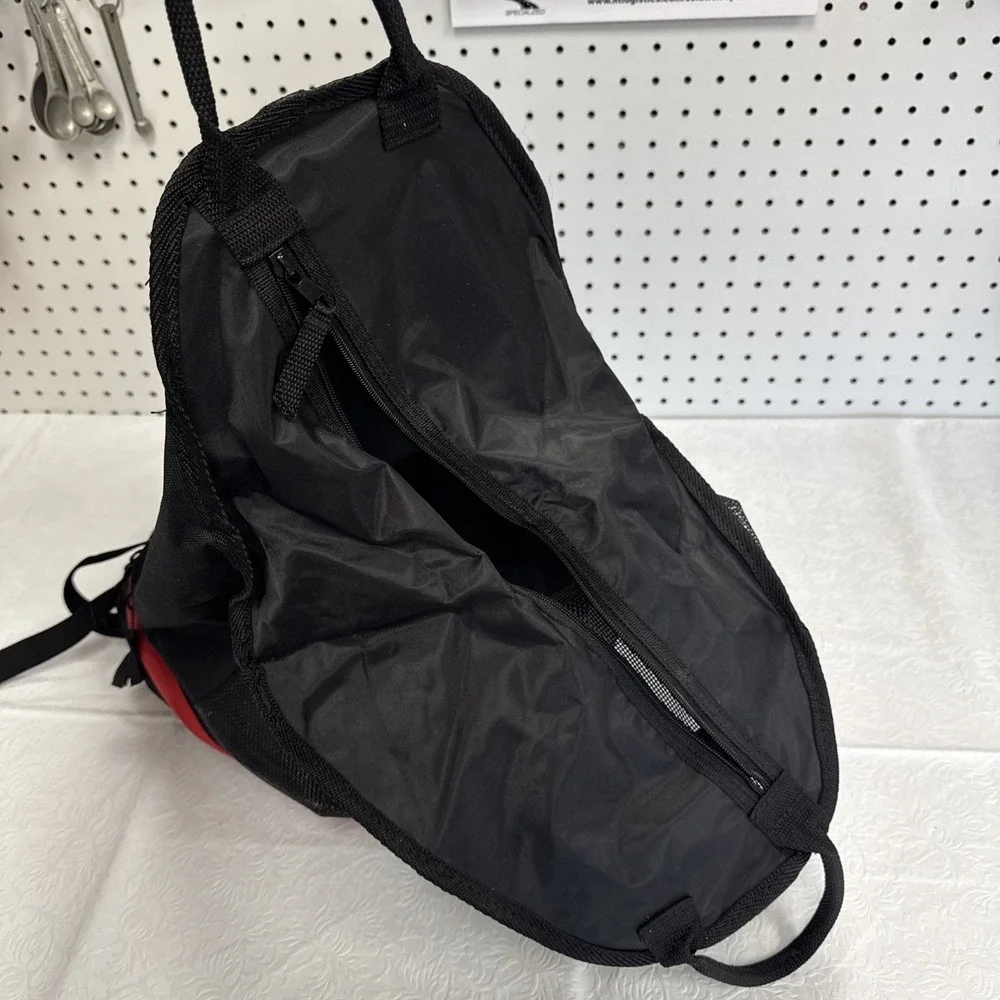 ICECAP Black Red Mesh Insulated Cooler Backpack‎ Lunch Bag Travel Beach Camping